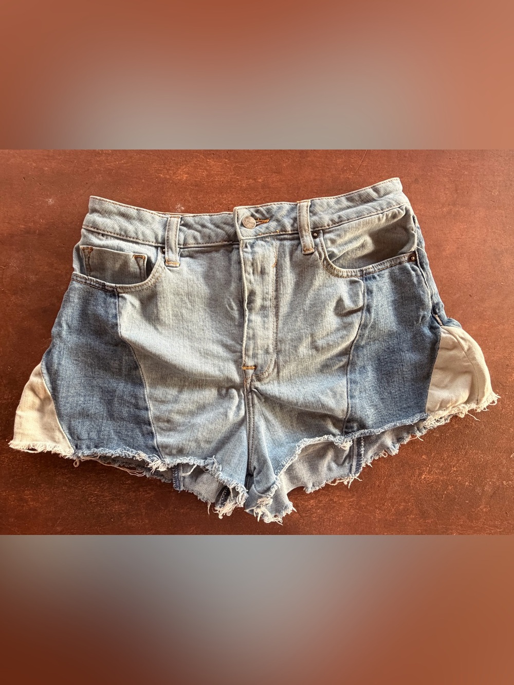 DRIFTWOOD Light Blue Frayed Hem Denim Shorts